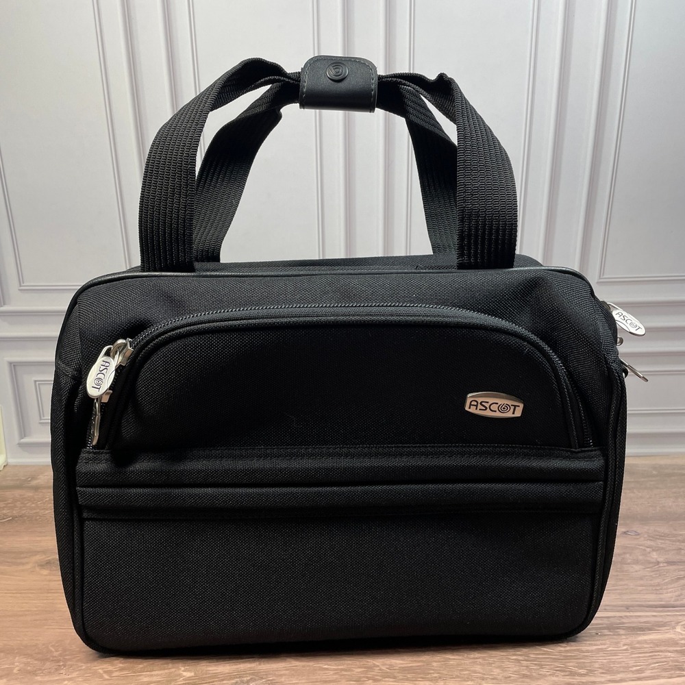 ASCOT Black Travel Luggage Bag Carry On Bag With Straps‎ & Handles